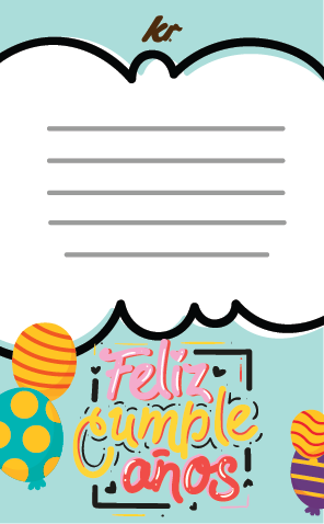 Tarjeta feliz cumpleaños  para escribir mensaje