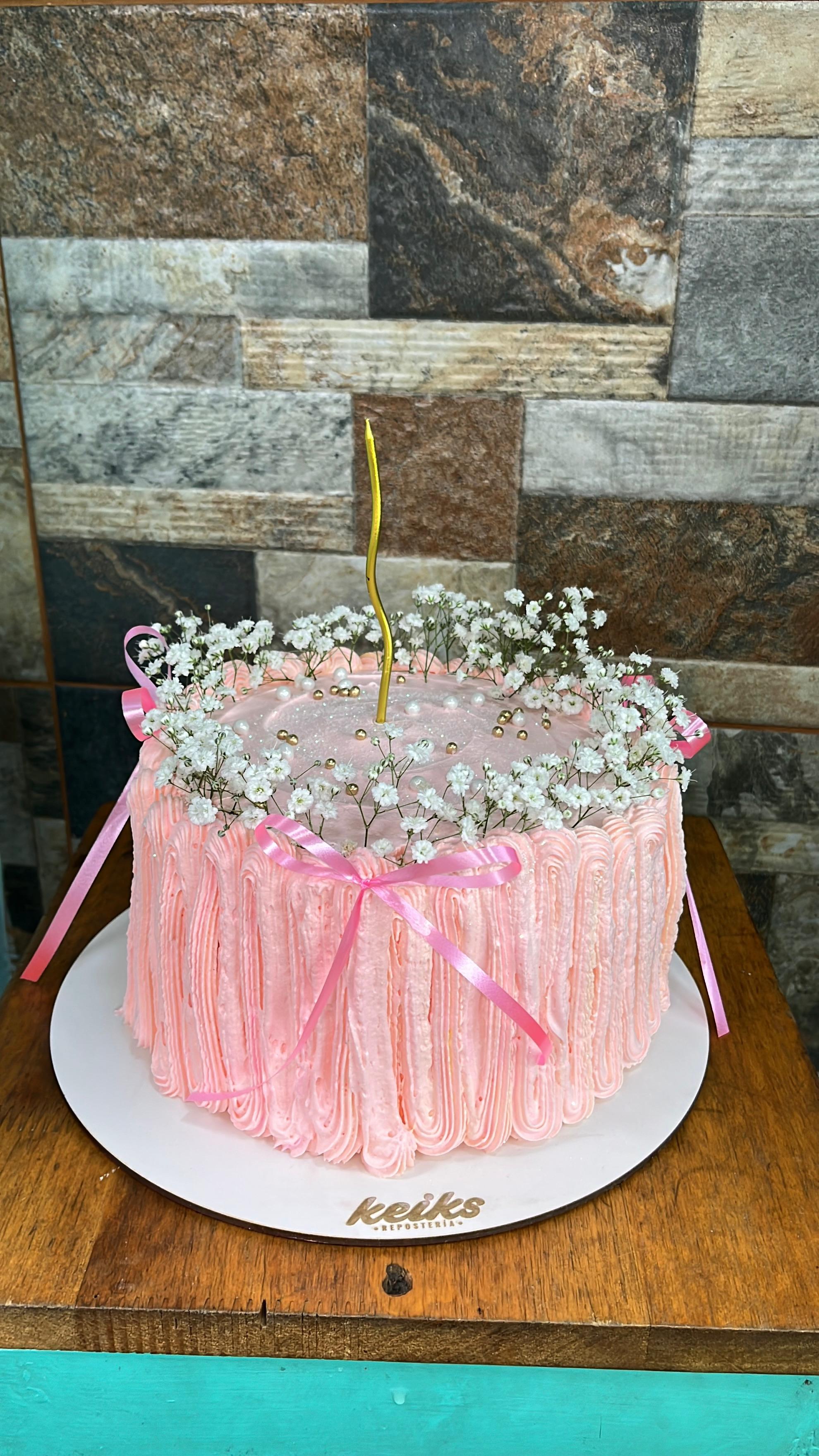 Torta Con Flores Naturales 